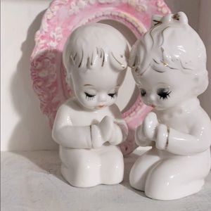 Vintage praying boy and girl S&P shakers
